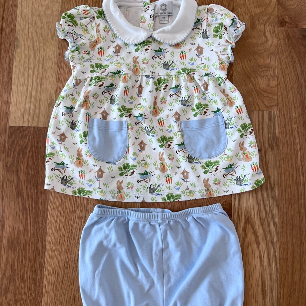 Proper Peony Girls Easter Bunny Set with Bloomers